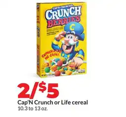 Hy-Vee Cap'N Crunch or Life cereal offer