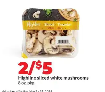 Hy-Vee Highline sliced white mushrooms offer