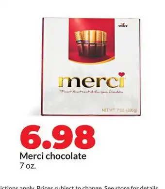 Hy-Vee Merci chocolate offer