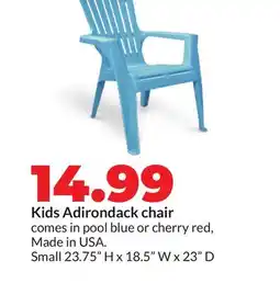 Hy-Vee Kids Adirondack chair offer