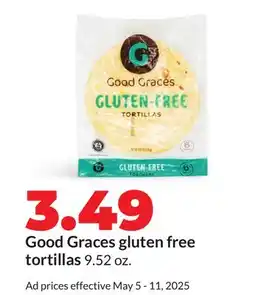 Hy-Vee Good Graces gluten free tortillas offer