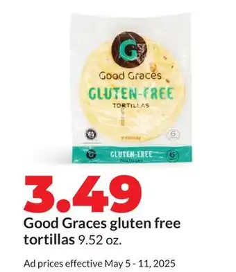 Hy-Vee Good Graces gluten free tortillas offer