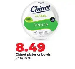 Hy-Vee Chinet plates or bowls offer