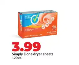 Hy-Vee Simply Done dryer sheets offer