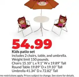 Hy-Vee Kids patio set offer