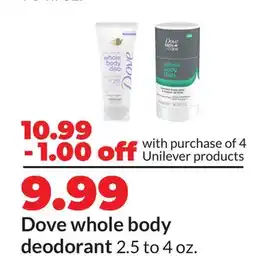 Hy-Vee Dove whole body deodorant offer