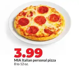 Hy-Vee MIA Italian personal pizza offer