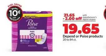 Hy-Vee Depend or Poise products offer