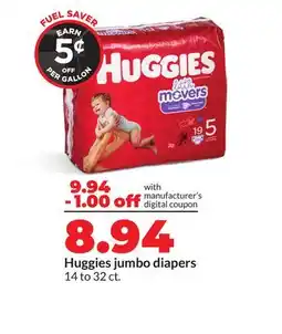 Hy-Vee Huggies jumbo diapers offer
