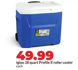 Hy-Vee Igloo 28 quart Profile II roller cooler offer