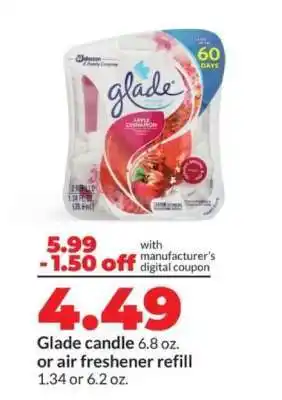 Hy-Vee Glade candle or air freshener refill offer
