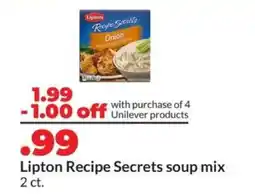 Hy-Vee Lipton Recipe Secrets Soup Mix offer