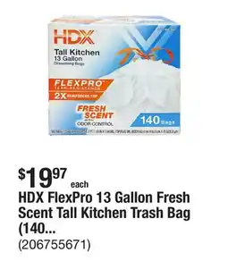 The Home Depot HDX FlexPro 13 Gallon Fresh Scent Tall Kitchen Trash Bag (140-Count) offer