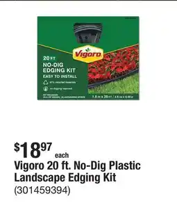 The Home Depot Vigoro 20 ft. No-Dig Plastic Landscape Edging Kit offer