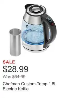 Costco Chefman Custom-Temp 1.8L Electric Kettle offer