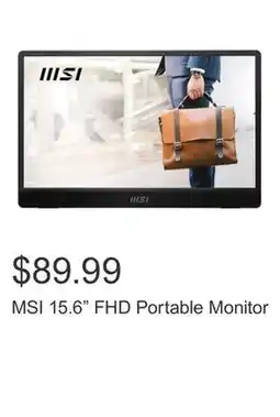 Costco MSI 15.6 FHD Portable Monitor offer