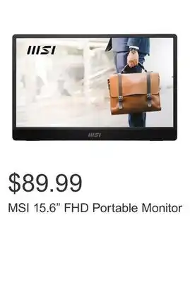 Costco MSI 15.6 FHD Portable Monitor offer
