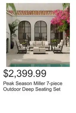 Costco Peak Season Miller 7-piece Outdoor Deep Seating Set offer