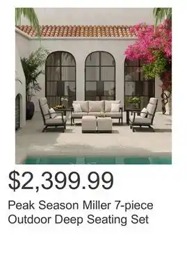 Costco Peak Season Miller 7-piece Outdoor Deep Seating Set offer