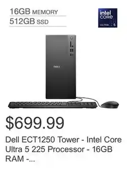 Costco Dell ECT1250 Tower - Intel Core Ultra 5 225 Processor - 16GB RAM - 512GB SSD - Windows 11 Home offer