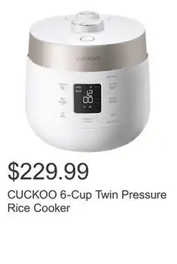 Costco CUCKOO 6-Cup Twin Pressure Rice Cooker offer
