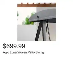 Costco Agio Luna Woven Patio Swing offer