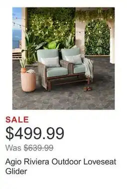 Costco Agio Riviera Outdoor Loveseat Glider offer