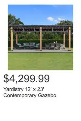 Costco Yardistry 12' x 23' Contemporary Gazebo offer