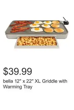 Costco bella 12 x 22 XL Griddle with Warming Tray offer