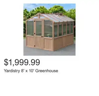 Costco Yardistry 8' x 10' Greenhouse offer