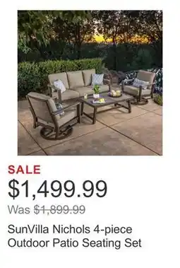 Costco SunVilla Nichols 4-piece Outdoor Patio Seating Set offer