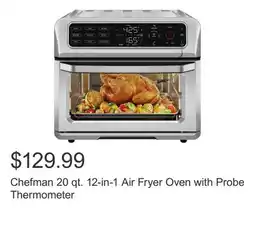 Costco Chefman 20 qt. 12-in-1 Air Fryer Oven with Probe Thermometer offer
