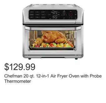 Costco Chefman 20 qt. 12-in-1 Air Fryer Oven with Probe Thermometer offer