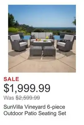 Costco SunVilla Vineyard 6-piece Outdoor Patio Seating Set offer