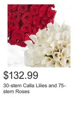 Costco 30-stem Calla Lilies and 75-stem Roses offer