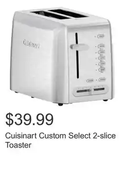 Costco Cuisinart Custom Select 2-slice Toaster offer