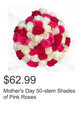 Costco Mother's Day 50-stem Shades of Pink Roses offer