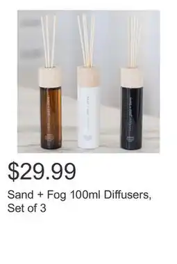 Costco Sand + Fog 100ml Diffusers, Set of 3 offer