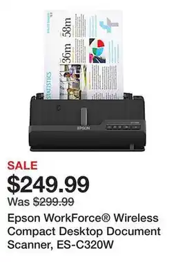 Office Depot Epson WorkForce Wireless Compact Desktop Document Scanner, ES-C320W offer