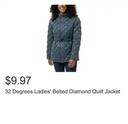 Costco 32 Degrees Ladies' Belted Diamond Quilt Jacket offer