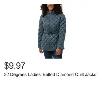 Costco 32 Degrees Ladies' Belted Diamond Quilt Jacket offer