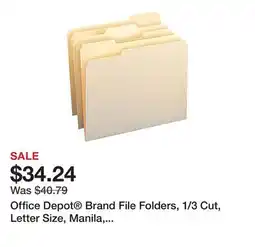 Office Depot Office Depot Brand File Folders, 1/3 Cut, Letter Size, Manila, Pack Of 250 offer