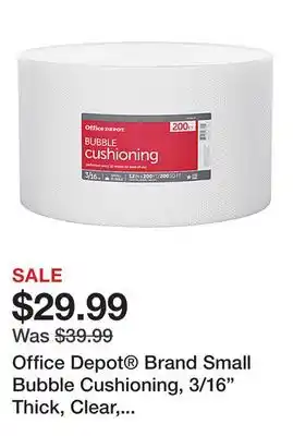 Office Depot Office Depot Brand Small Bubble Cushioning, 3/16 Thick, Clear, 12 x 200' offer