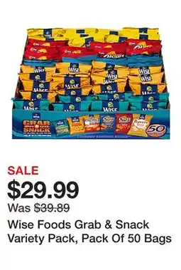 Office Depot Wise Foods Grab & Snack Variety Pack, Pack Of 50 Bags offer