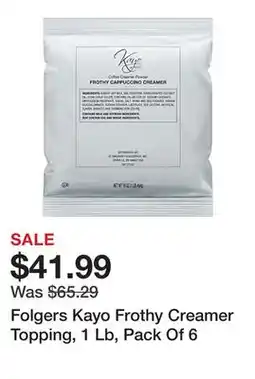 Office Depot Folgers Kayo Frothy Creamer Topping, 1 Lb, Pack Of 6 offer
