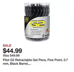 Office Depot Pilot G2 Retractable Gel Pens, Fine Point, 0.7 mm, Black Barrel, Black Ink, Pack Of 36 Pens offer