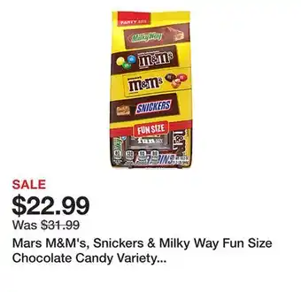 Office Depot Mars M&M's, Snickers & Milky Way Fun Size Chocolate Candy Variety Pack, 19.2 Oz Bulk Bag offer