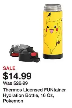 Office Depot Thermos Licensed FUNtainer Hydration Bottle, 16 Oz, Pokemon offer
