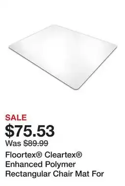 Office Depot Floortex Cleartex Enhanced Polymer Rectangular Chair Mat For Hard Floors, 48 x 51, Clear offer
