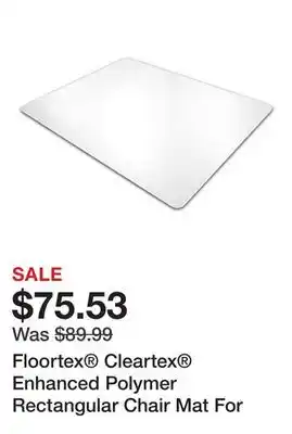 Office Depot Floortex Cleartex Enhanced Polymer Rectangular Chair Mat For Hard Floors, 48 x 51, Clear offer